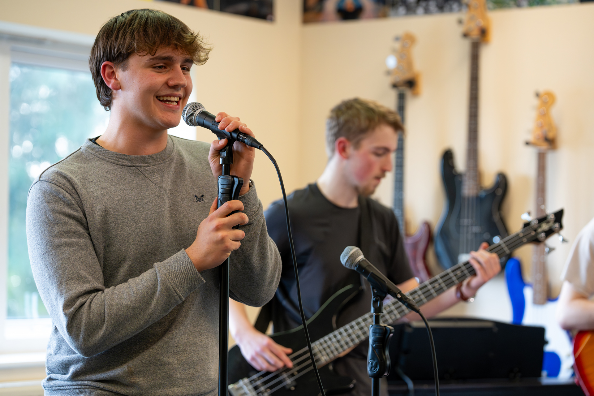 Sixth Form Students in Music Room