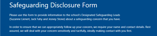 2023 Safeguarding Disclosure Form